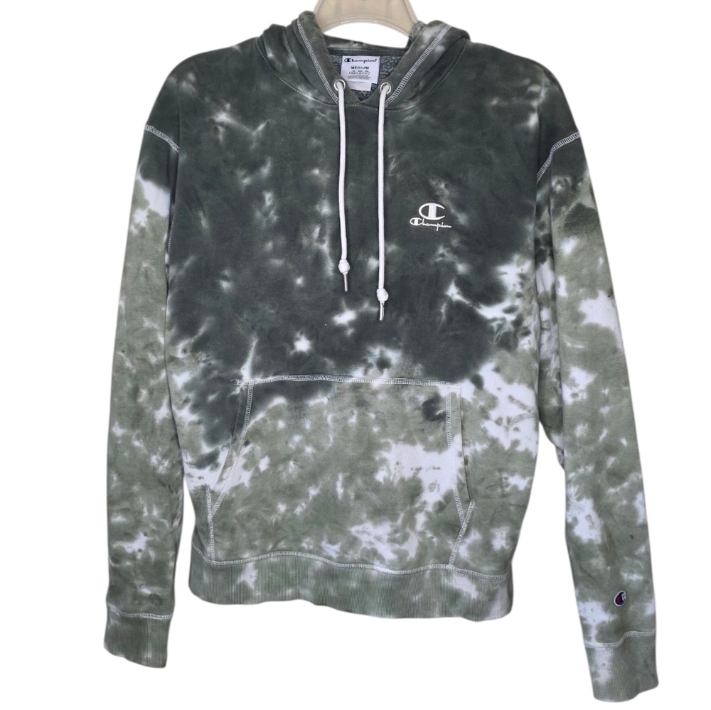 Champion Green Tie Dye Hoodie Size Medium